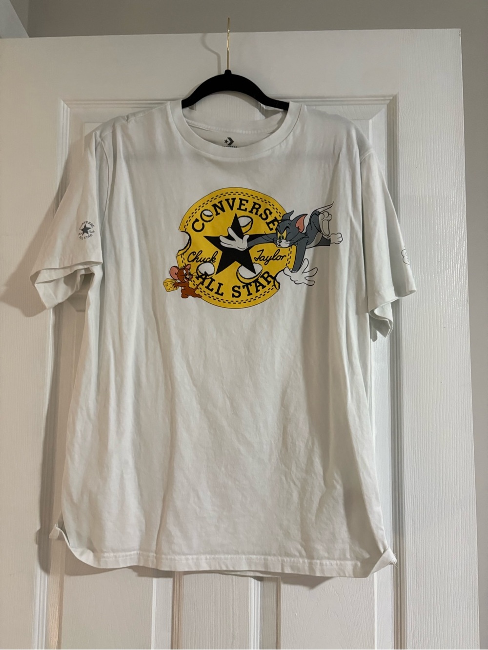 Converse White Short Sleeve Tee with Yellow Chuck Taylor All Star Logo